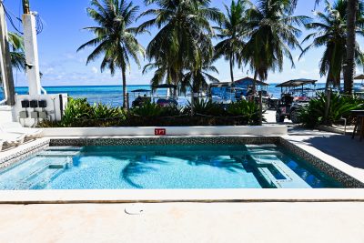 beachfront view from condo in San Pedro Belize