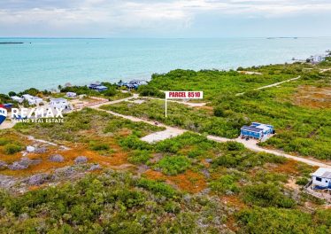 Aerial view of elevated lot near beach in Ambergris Caye Belize
