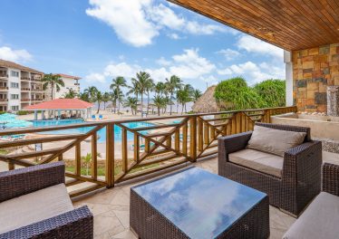Luxury oceanview balcony at Oceans 23 Unit 18 San Pedro Belize