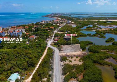 aerial piture showing area around commercial lot on san pedro belize