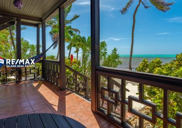 Balcony view from best-priced beachfront condo in Ambergris Caye