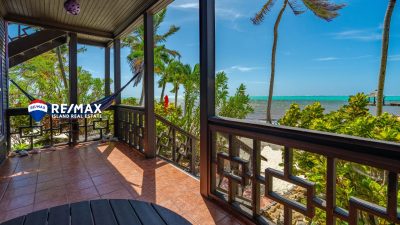 Balcony view from best-priced beachfront condo in Ambergris Caye
