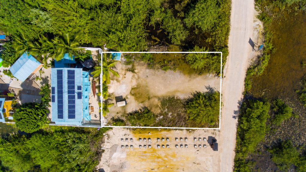 Birds eye view of High growth Ambergris Caye land investment property near Secret Beach attractions