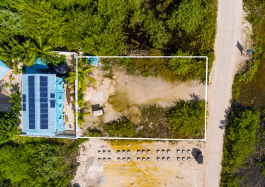 Birds eye view of High growth Ambergris Caye land investment property near Secret Beach attractions