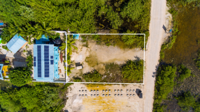 Birds eye view of High growth Ambergris Caye land investment property near Secret Beach attractions
