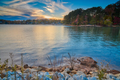 Sunset along the shoreline of Lake Keowee, SC.