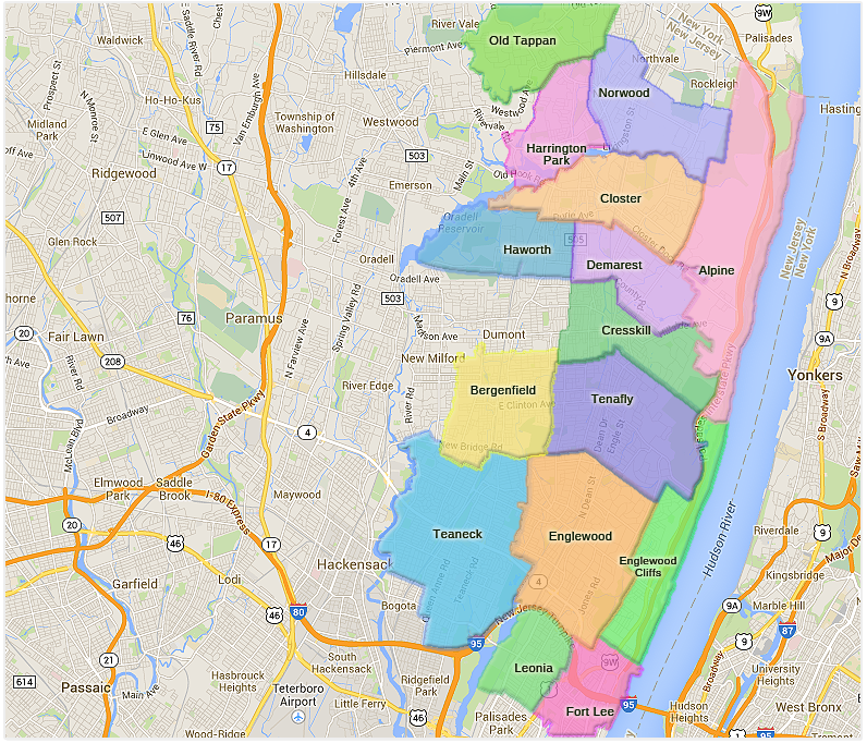 Bergen County Map - Search by Map