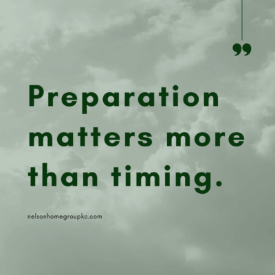 Educational real estate graphic emphasizing that preparation matters more than timing when navigating Kansas City mortgage rates