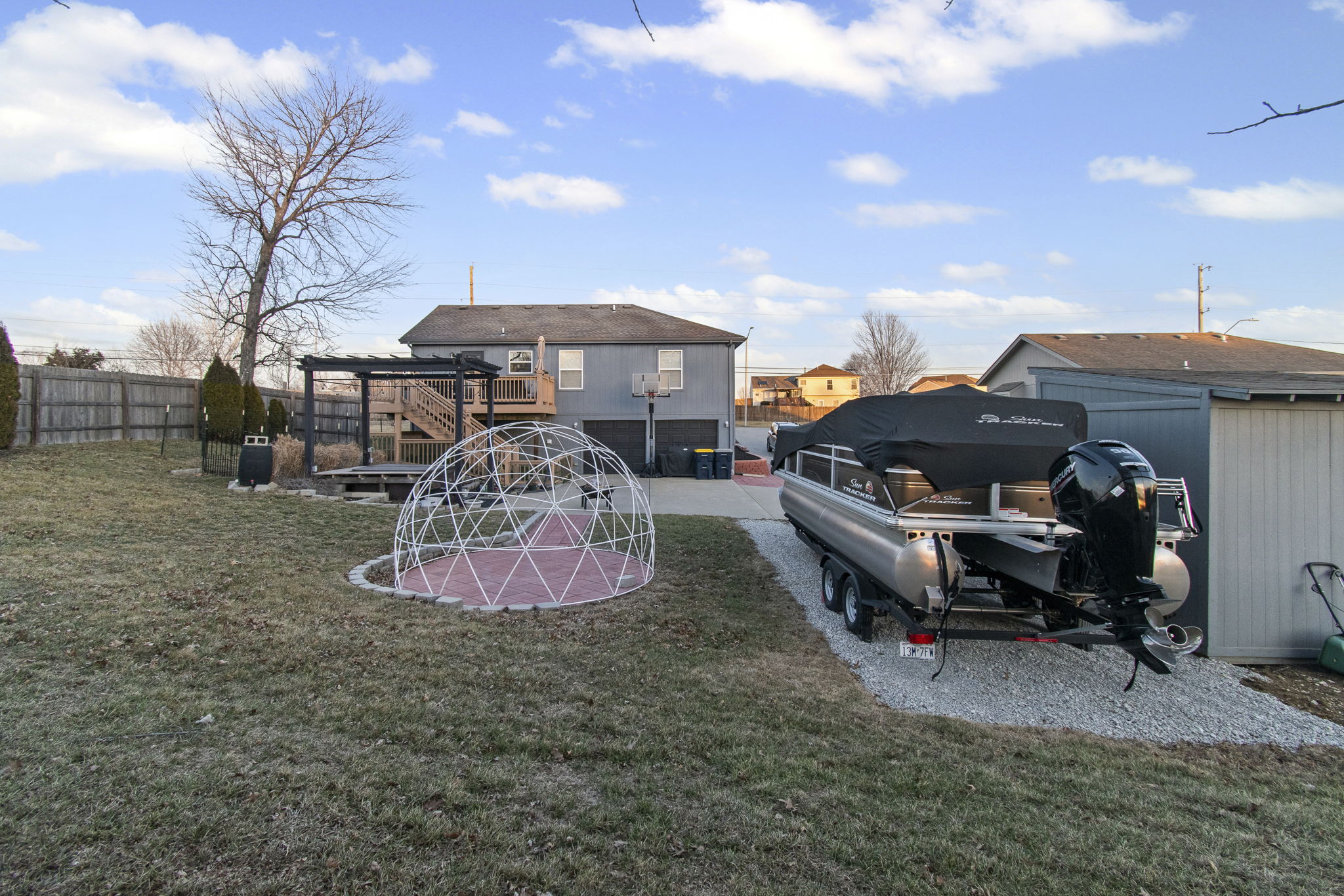 Spacious fenced backyard on a quarter-acre lot