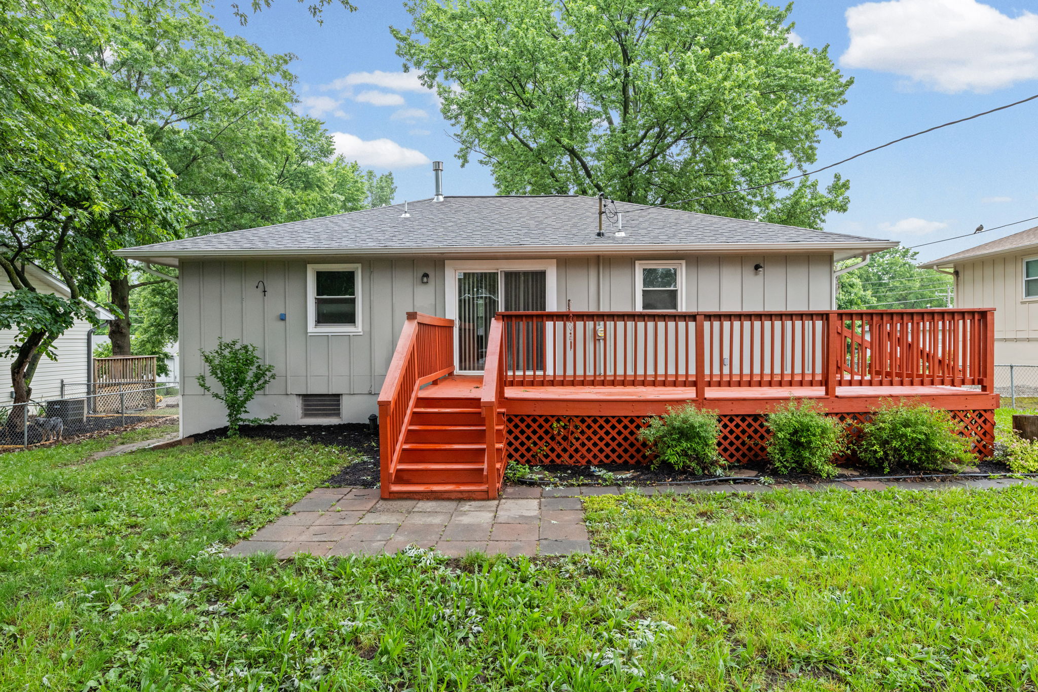 Fully fenced backyard on a .19-acre lot — 119 Sherri Lane, Excelsior Springs, MO