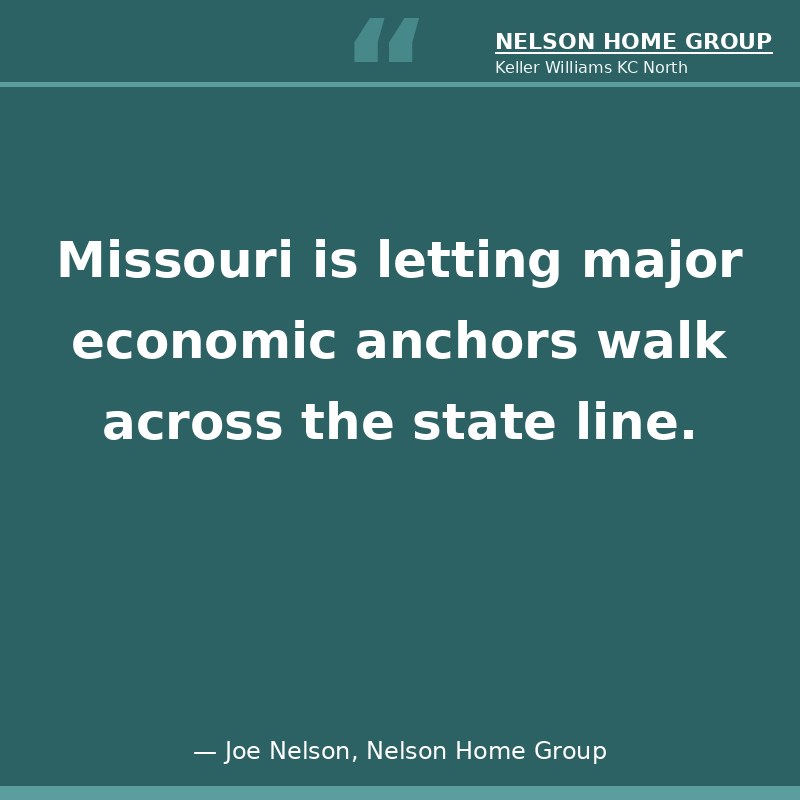 Missouri Losing Economic Anchors to Kansas Missouri is letting major economic anchors walk across the state line