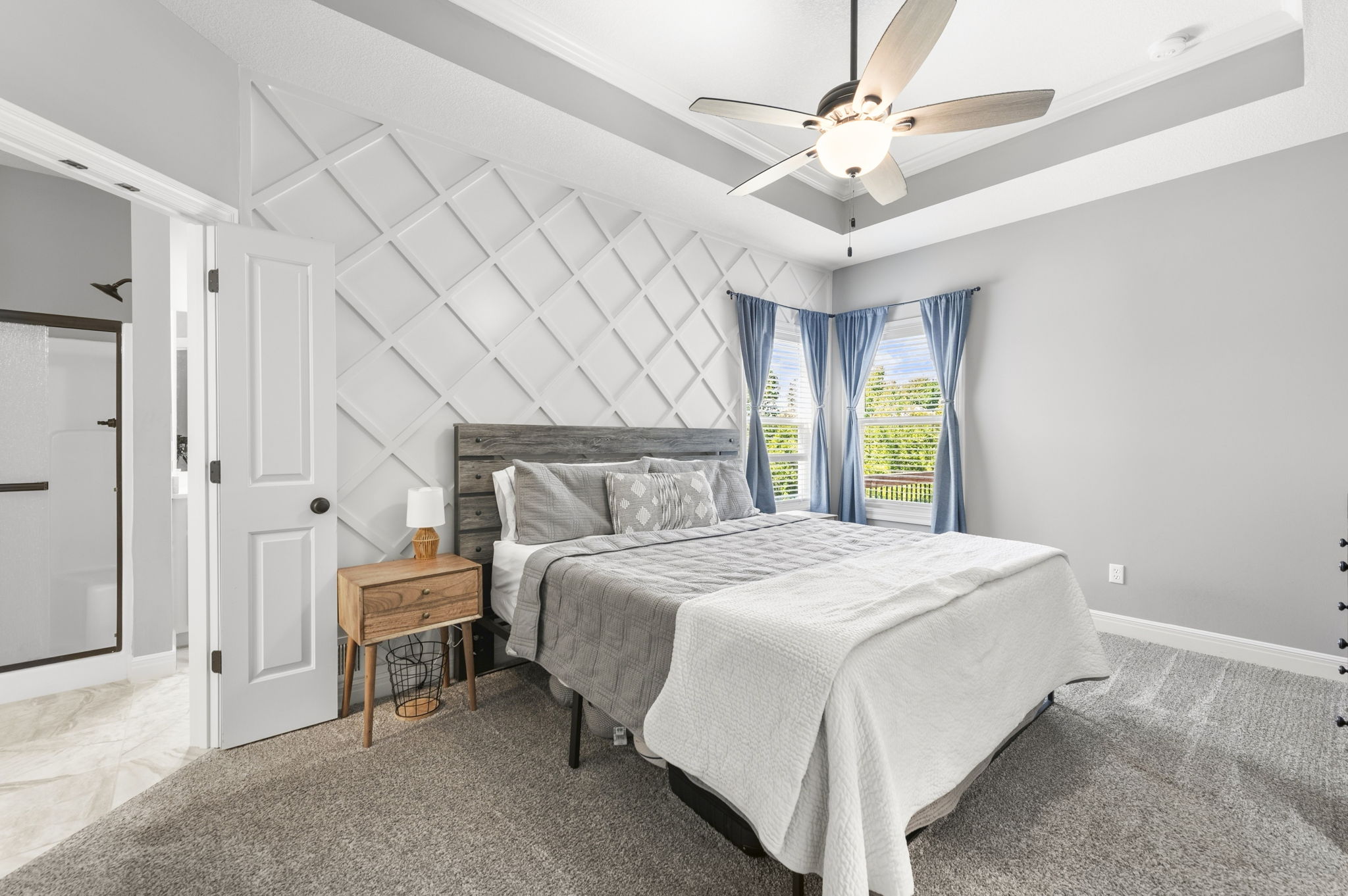 Open-concept main level with vaulted ceilings