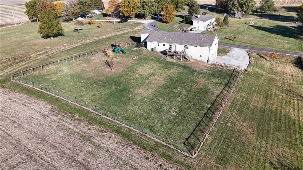 Aerial view of 27455 Stephanie Lane Weston MO 1-acre property