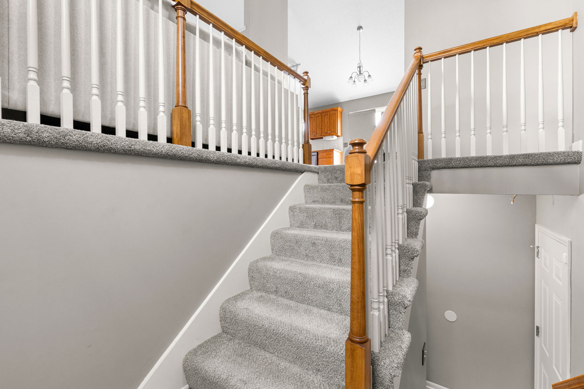 Split-entry staircase at 6819 NE 113th Terrace, Kansas City, MO