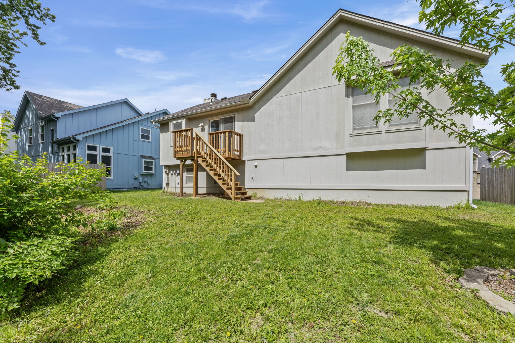 Rebuilt back deck at 6409 Chouteau Street, Shawnee KS — part of the pre-sale repair plan