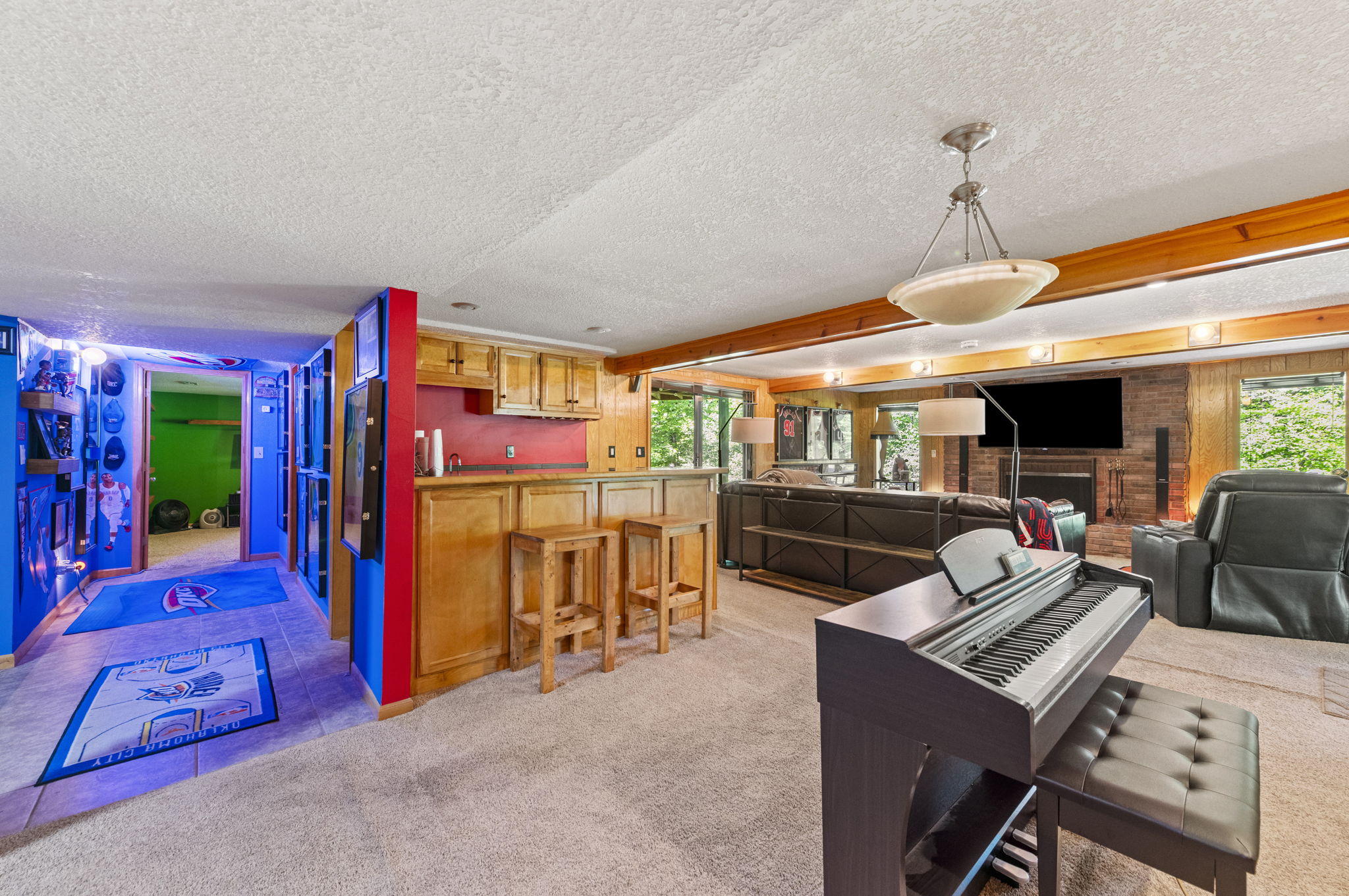 Finished walk-out lower level with a full wet bar