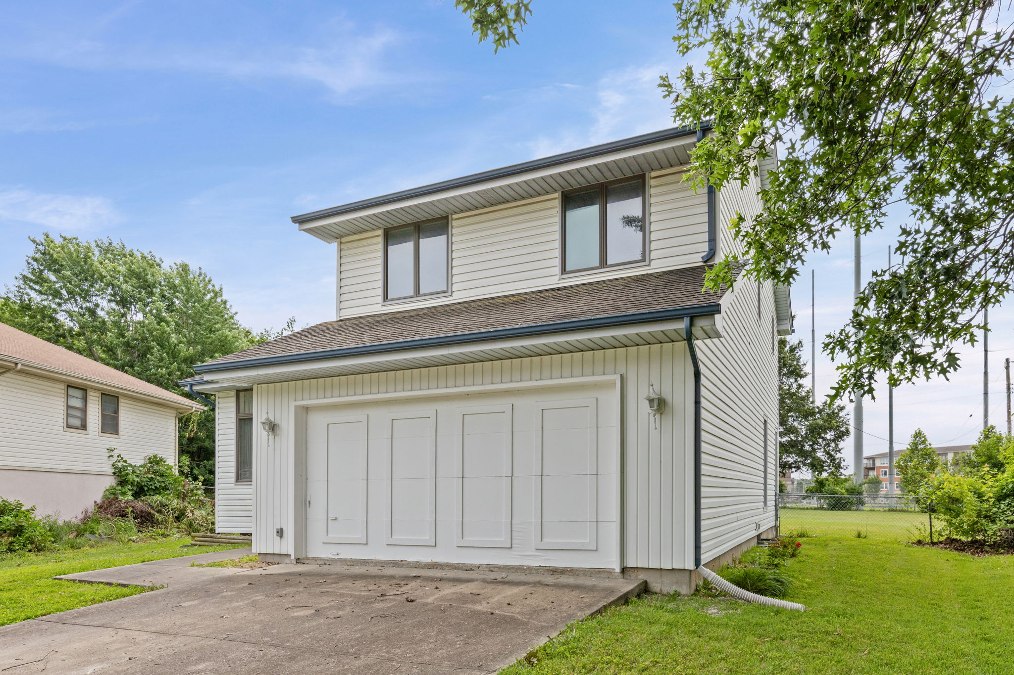 Two-car built-in garage