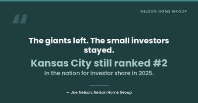 Kansas City ranked second in the nation for investor share in 2025 as mega investors pulled back