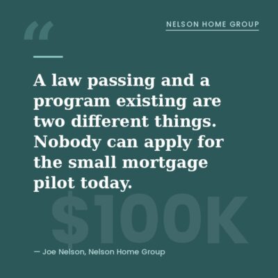 What does the ROAD to Housing Act do for small mortgages: the FHA small-dollar pilot is not live yet