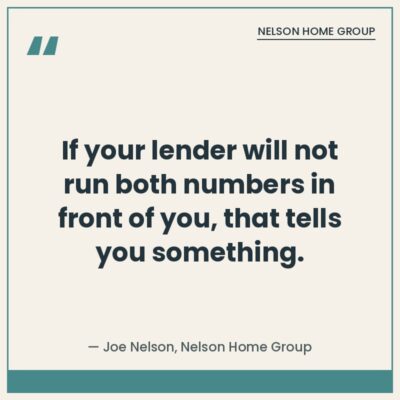 Joe Nelson quote about comparing VA and conventional loan estimates side by side before choosing