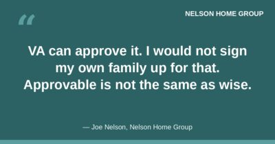 VA loan approval versus a wise monthly payment on a $400K Kansas City home VA loan approval versus a wise monthly payment on a $400K Kansas City home