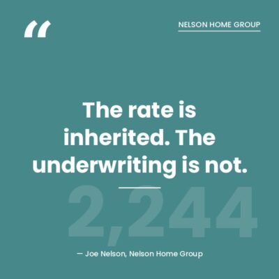 VA loan assumption pull quote: the rate is inherited, the underwriting is not