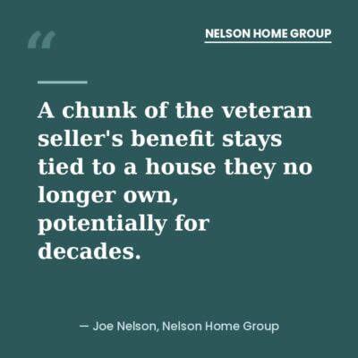 Quote graphic on VA entitlement staying tied to the home after a non-veteran assumption, potentially for decades