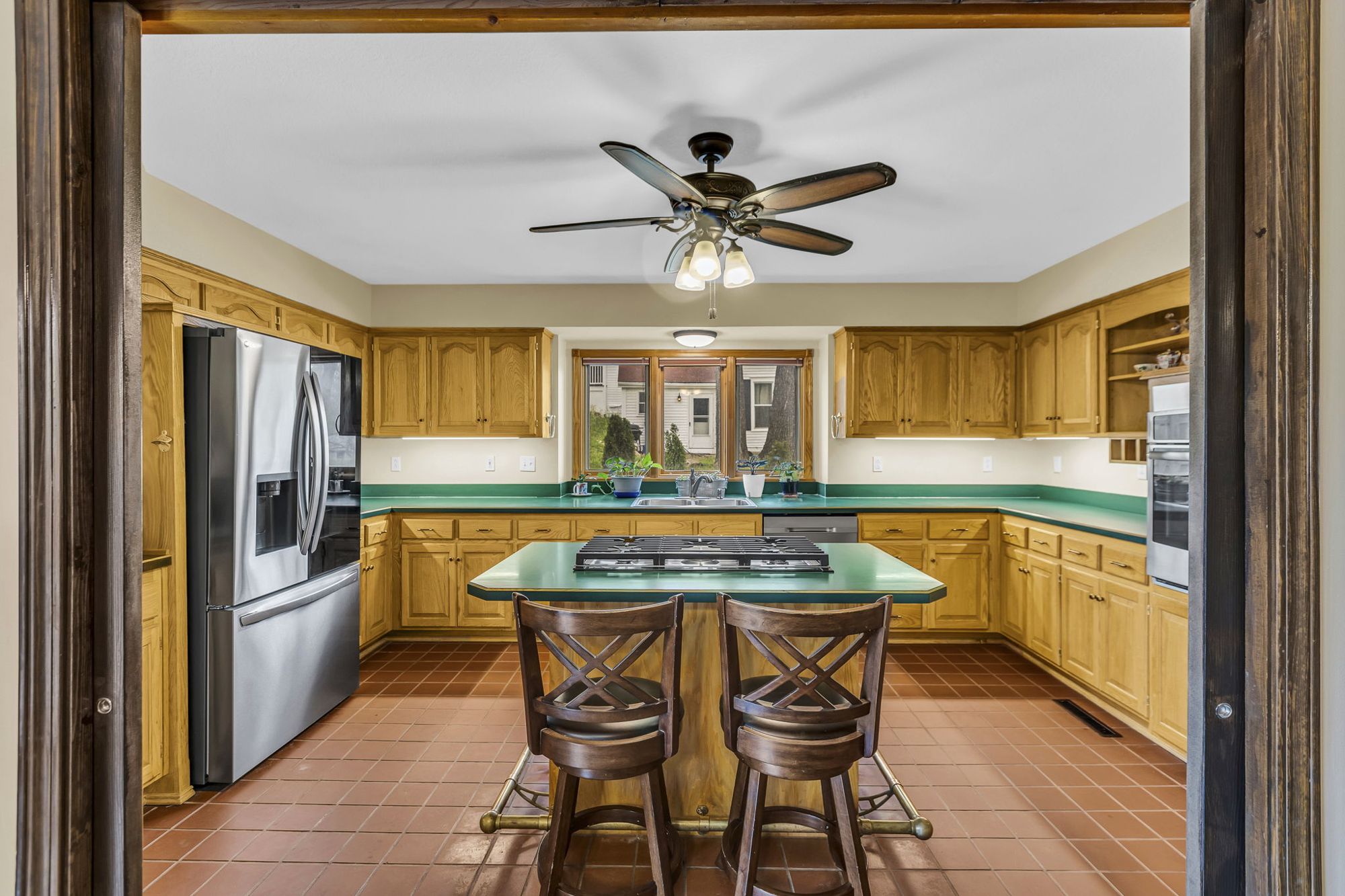 Kitchen with custom cabinets at 615 Cherry Street, Weston, MO