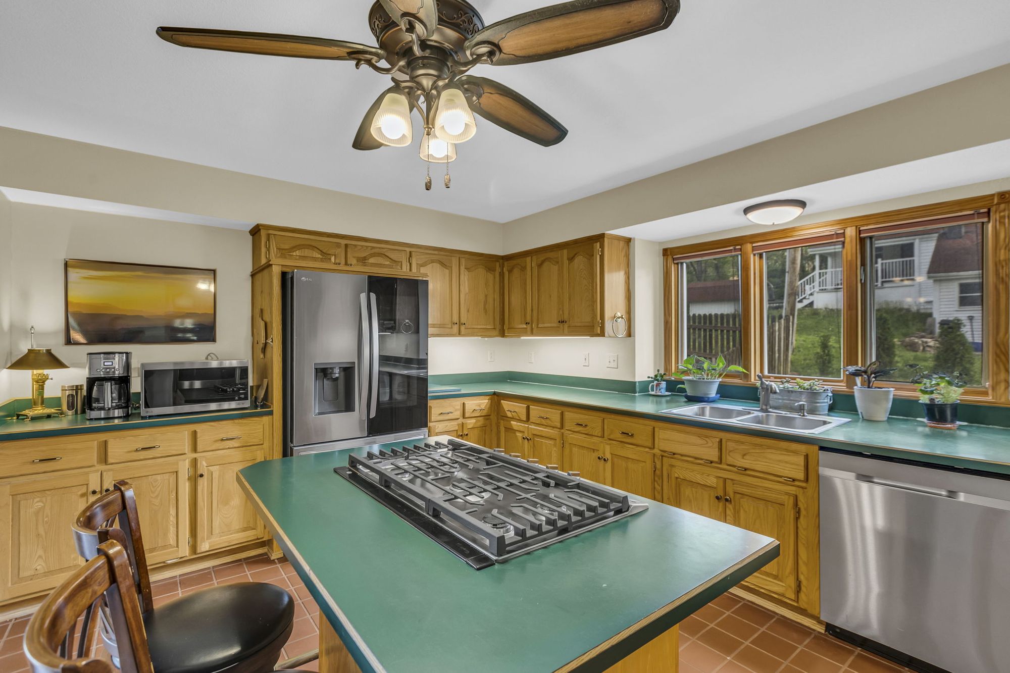 Kitchen island at 615 Cherry Street, Weston, MO