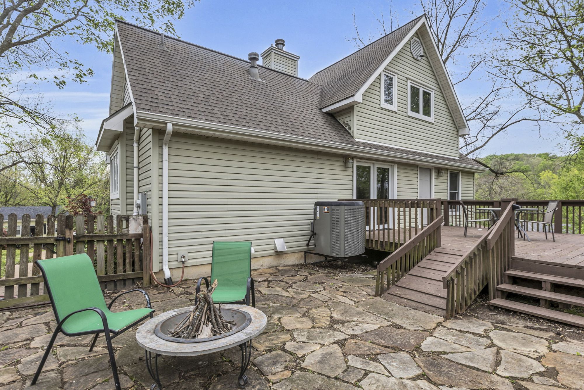 Patio and fire pit at 615 Cherry Street, Weston, MO