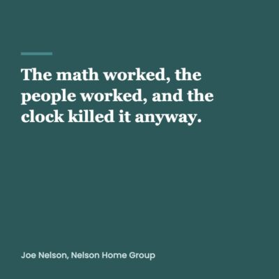 Pull quote: The math worked, the people worked, and the clock killed it anyway.