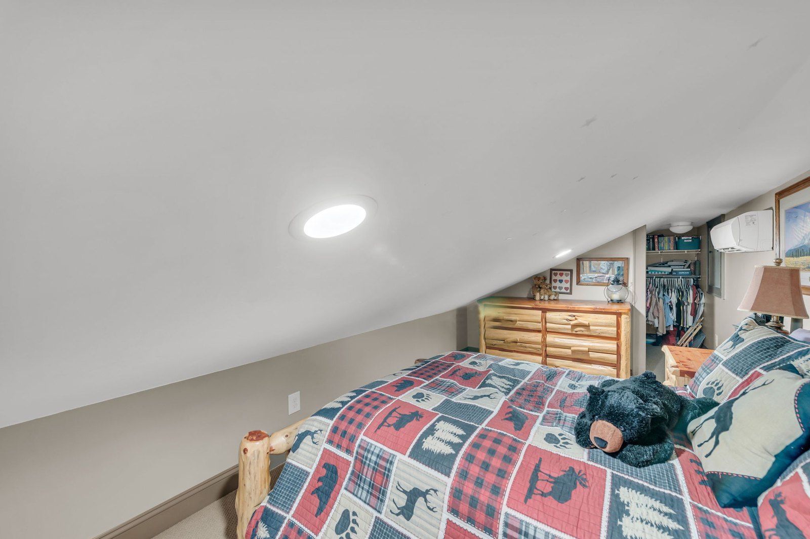 Finished loft above the main living area, flexible office or guest space