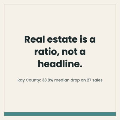 Quote graphic reading real estate is a ratio not a headline