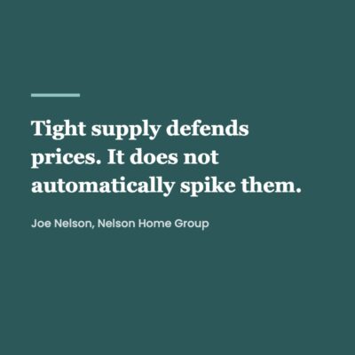 Quote graphic reading tight supply defends prices it does not automatically spike them