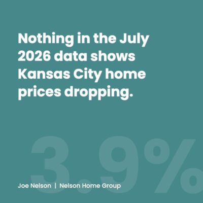 Pull quote: nothing in the July 2026 data shows Kansas City home prices dropping
