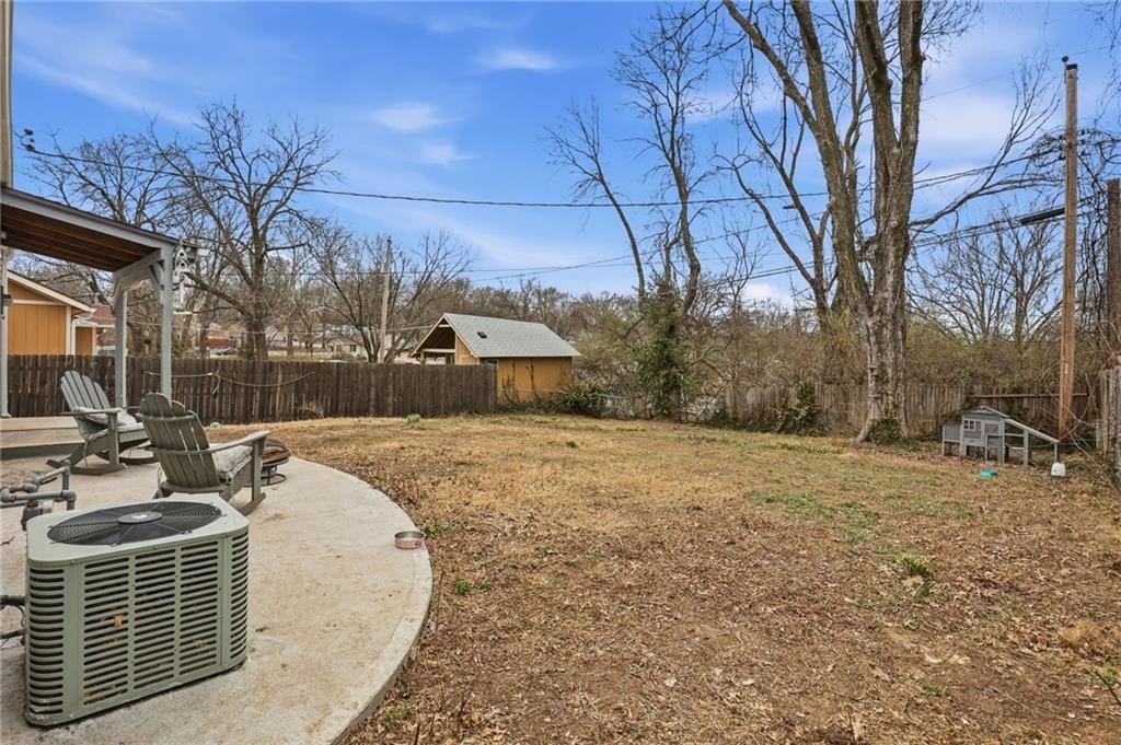 Fenced backyard and patio in Crestview, Kansas City, Missouri