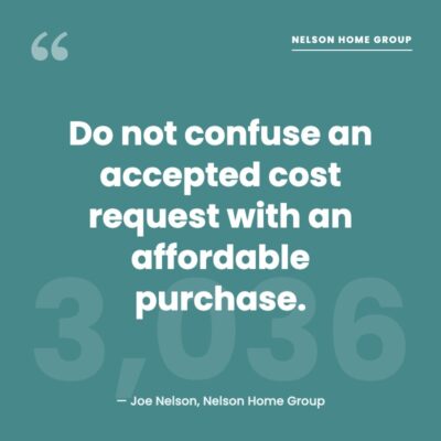 Pull quote graphic on Kansas City buyer negotiations: do not confuse an accepted cost request with an affordable purchase