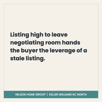 Pull quote: listing high to leave negotiating room hands the buyer the leverage of a stale listing