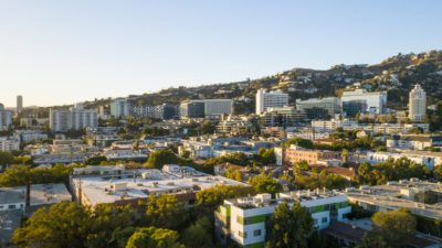 Aerial drone shot of WeHo