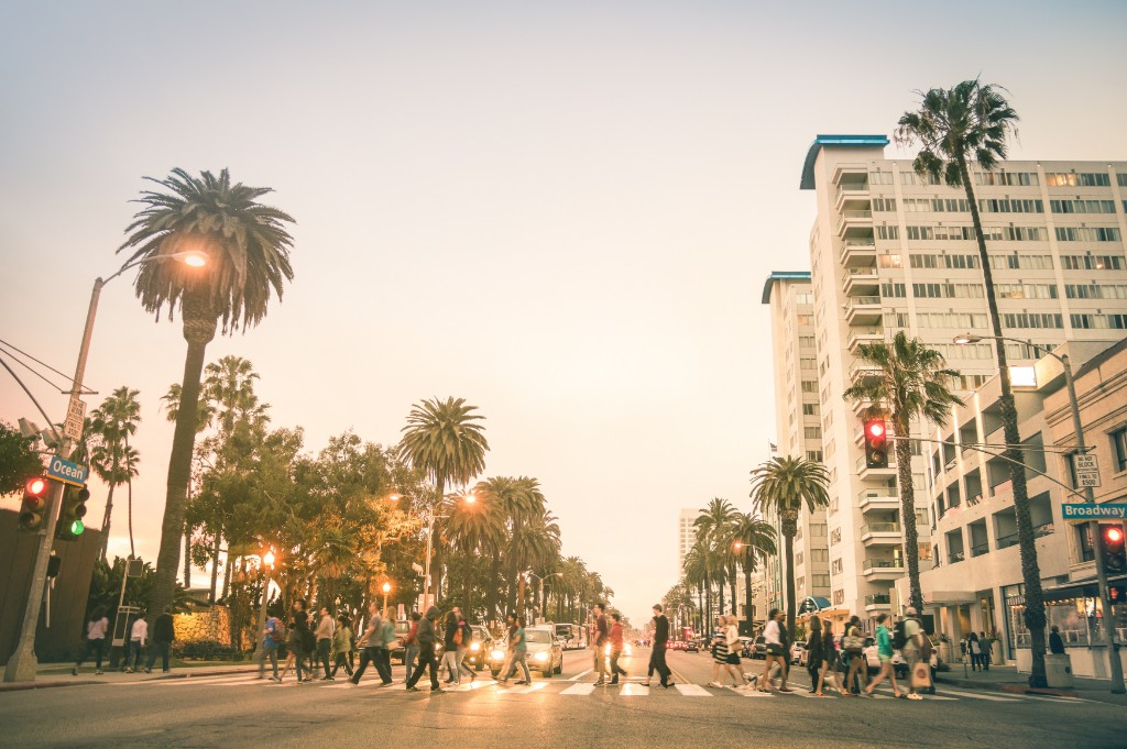 People passing on ocean avenue