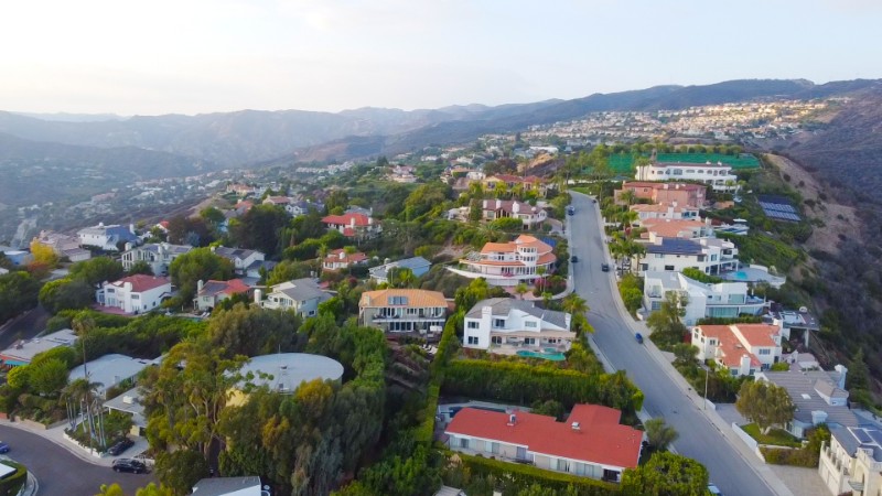 Pacific Palisades neighborhood top view