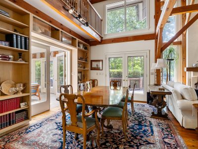 Timber-frame luxury home for sale on 70 acres with pond and guest cottage