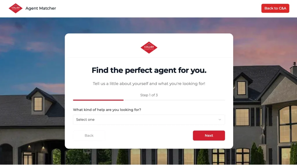 Collier and Associates Agent Matcher