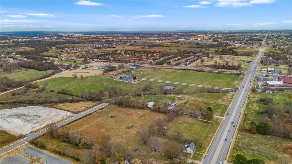 Ariel view of land that was wold in Northwest Arknasas