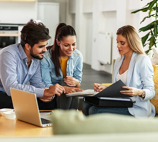 Real Estate Agent showing family CMA