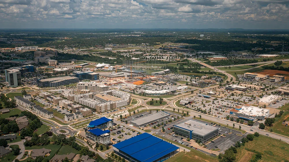 Aerial view of Rogers Arkansas