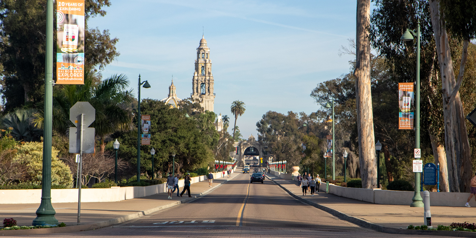 Balboa Park tower and gardens in San Diego California