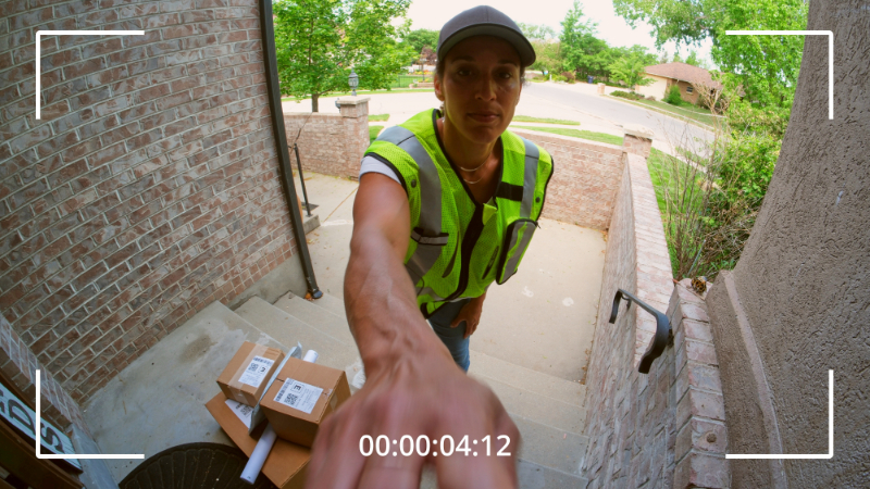 delivery man on the door