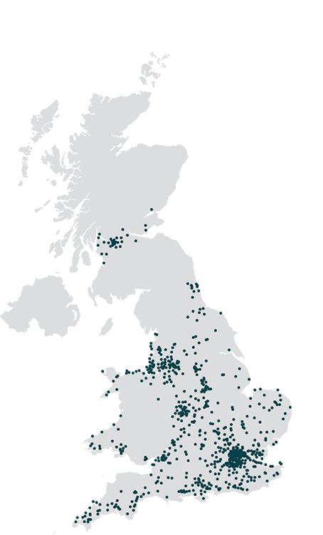 Map showing hamptons connections