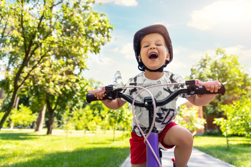 kid riding a bike